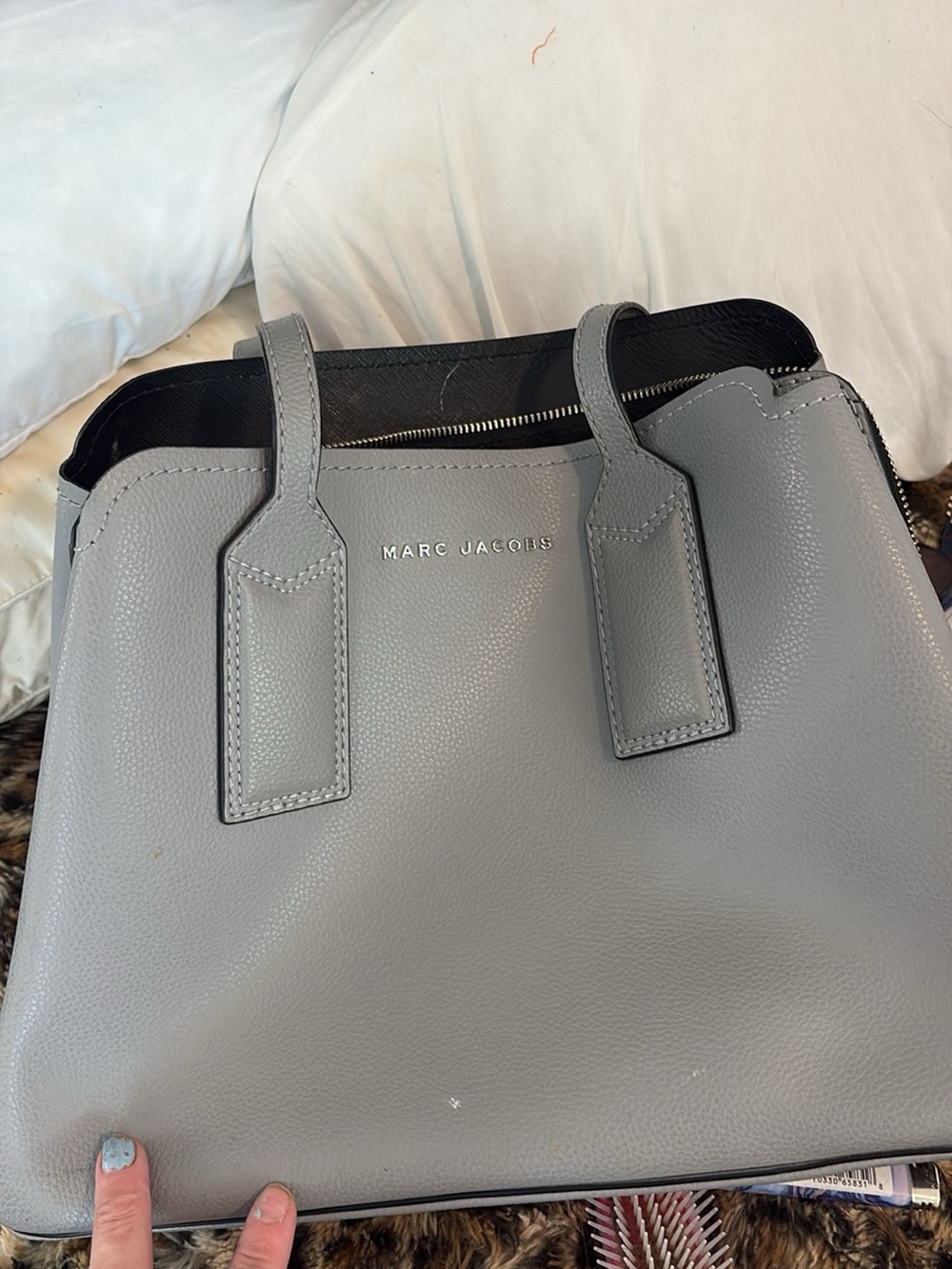 Marc Jacobs Gray Leather Tote - Picture 3 of 5